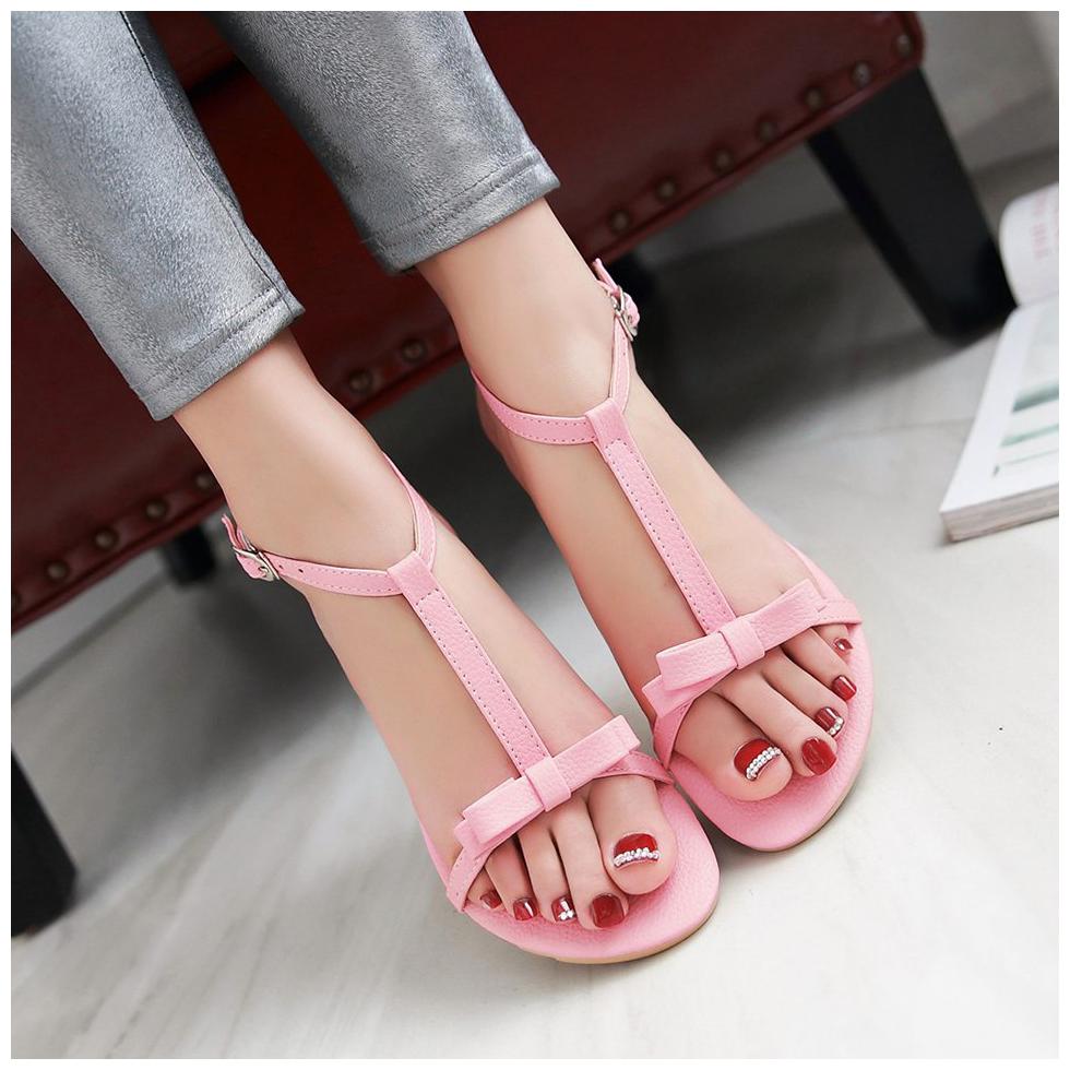 

PKKART Women Pink T-Strap Flats