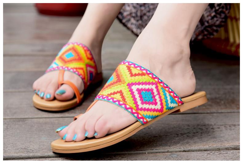 

PKKART Women Multi-Color One Toe Flats