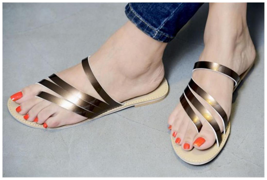 

PKKART Women Gold One Toe Flats