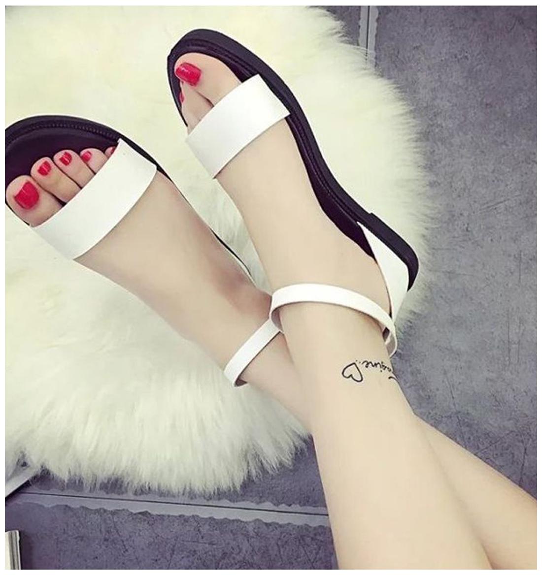 

PKKART Women White Sandals
