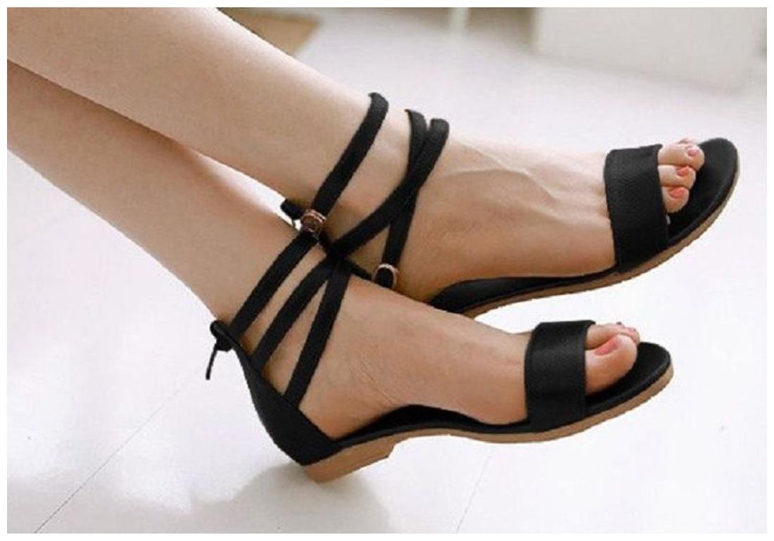 

PKKART Women Black Sandals