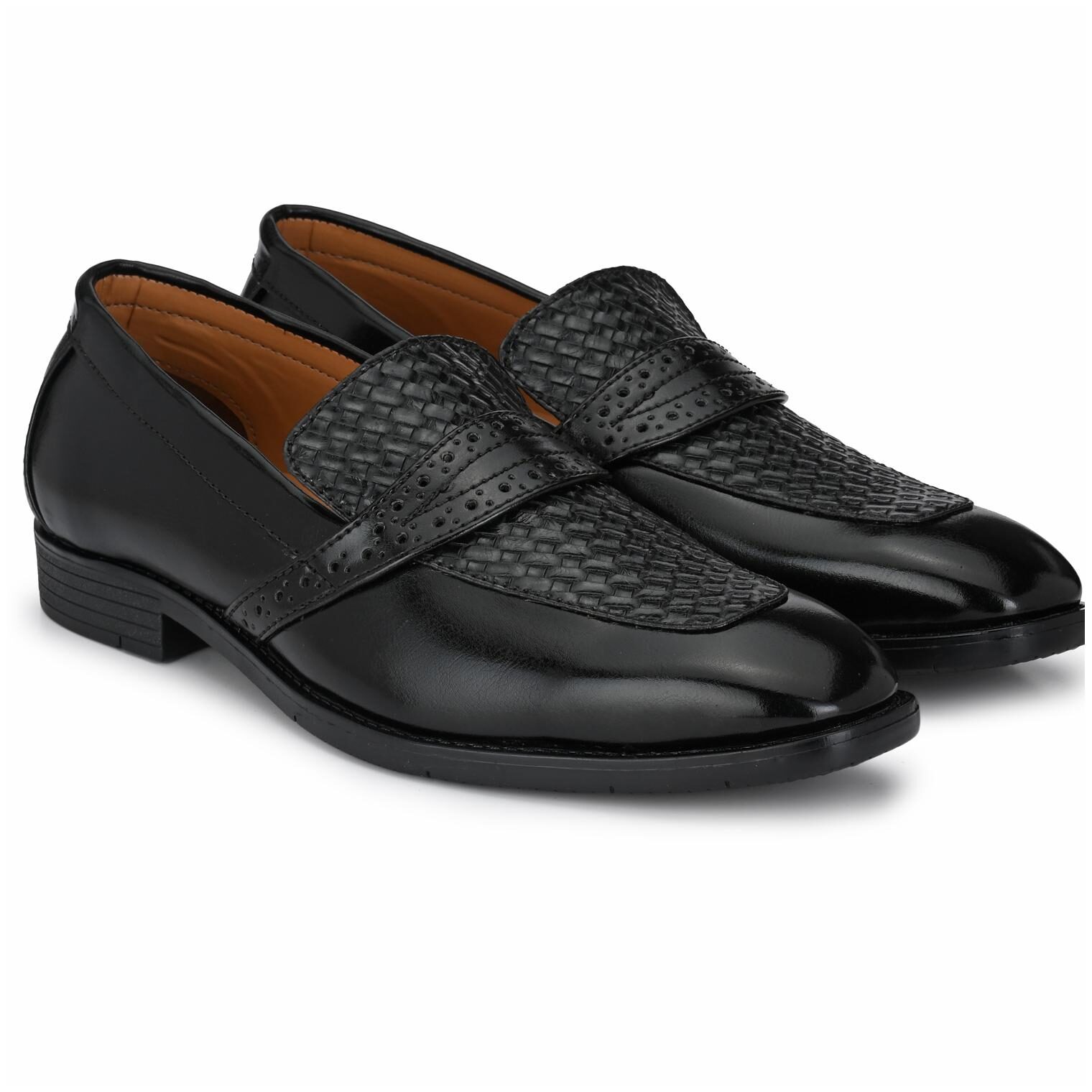 

Prolific Men Black Slip-On Formal Shoes - FM1632