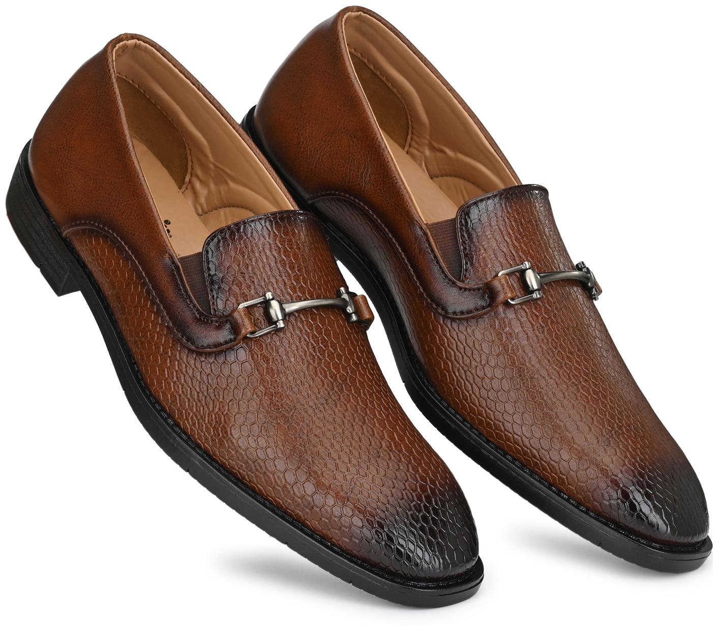

Prolific Men Tan Slip-On Formal Shoes