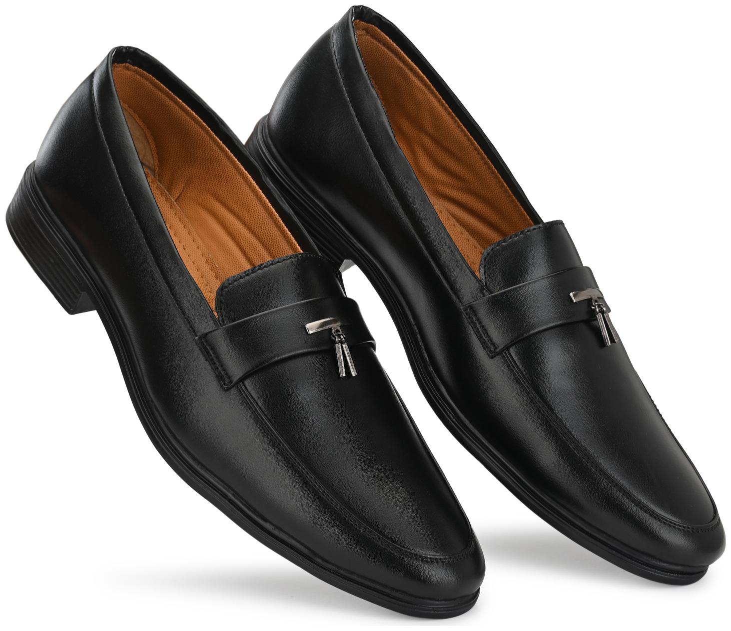 

Prolific Men Black Slip-On Formal Shoes - FM1811