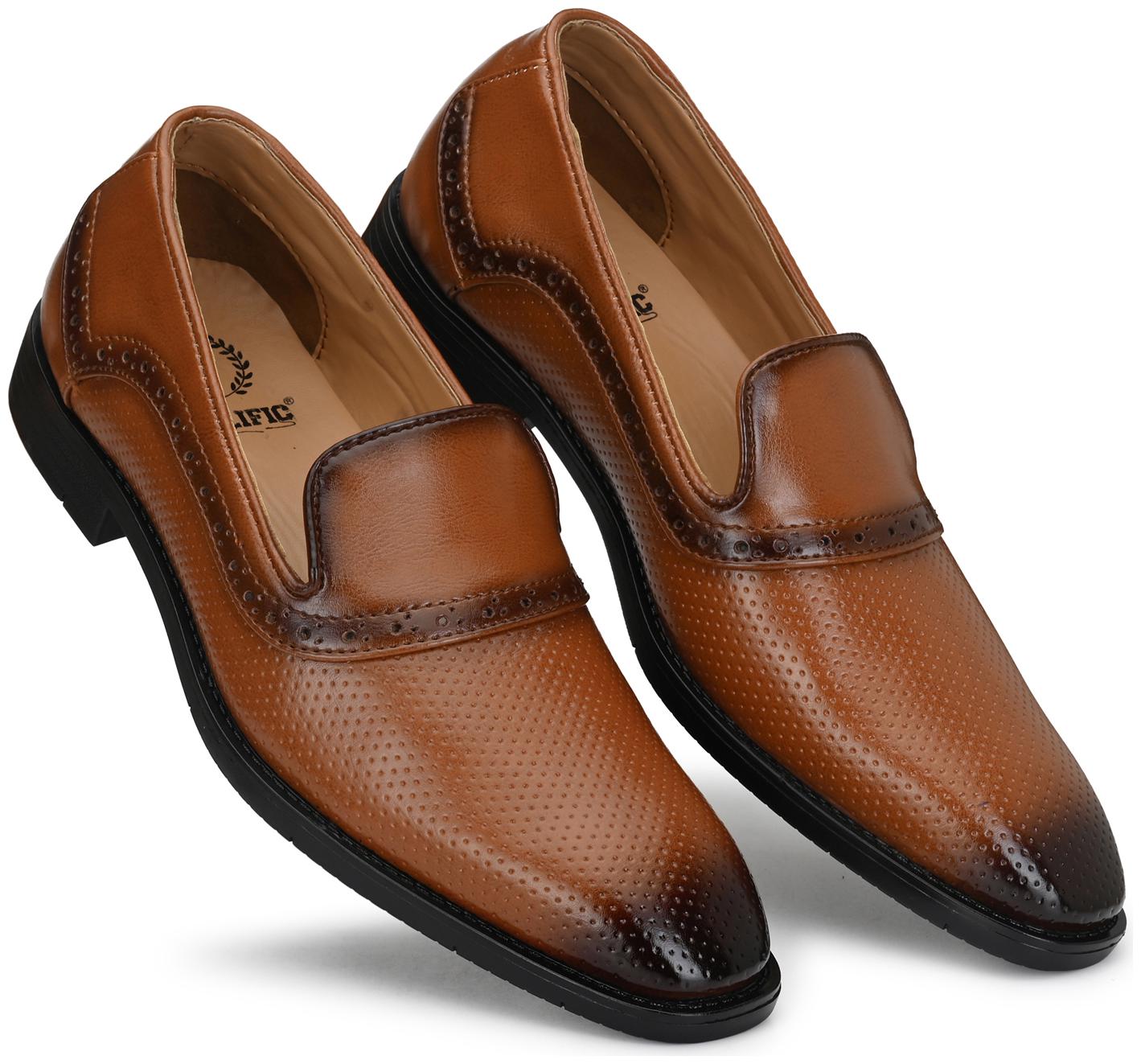 

Prolific Men Tan Slip-On Formal Shoes