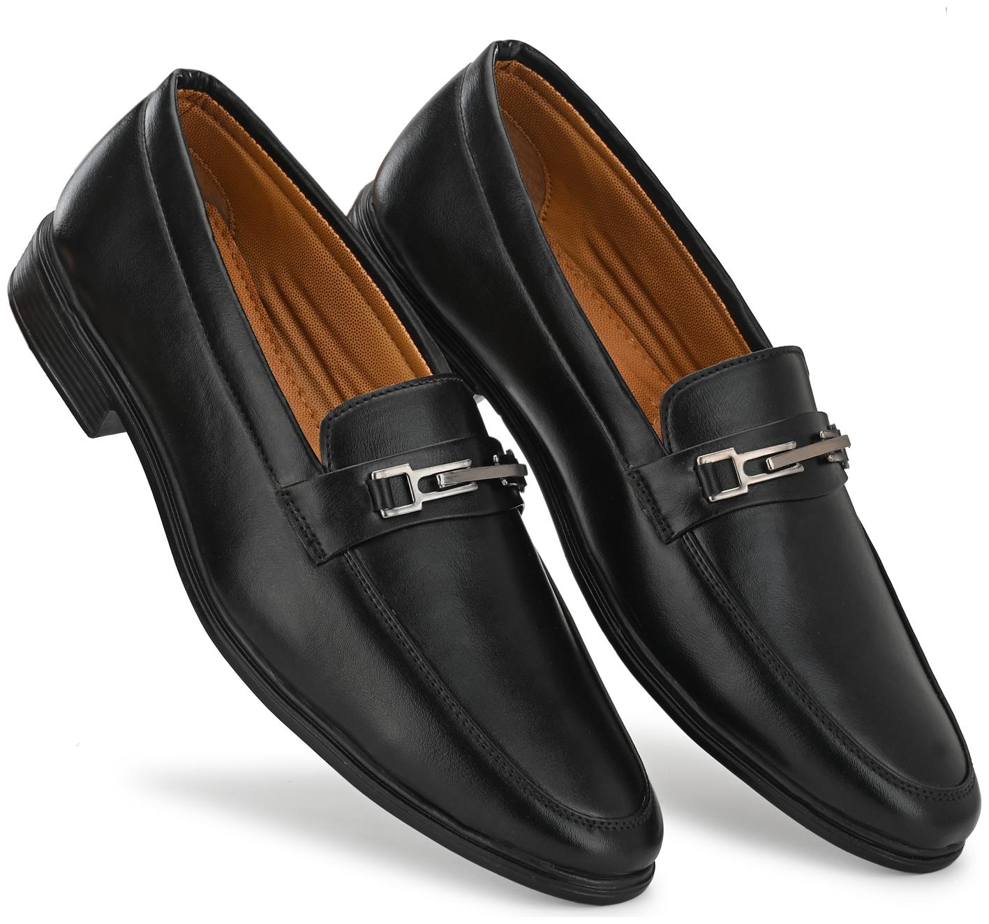 

Prolific Men Black Slip-On Formal Shoes - FM1816