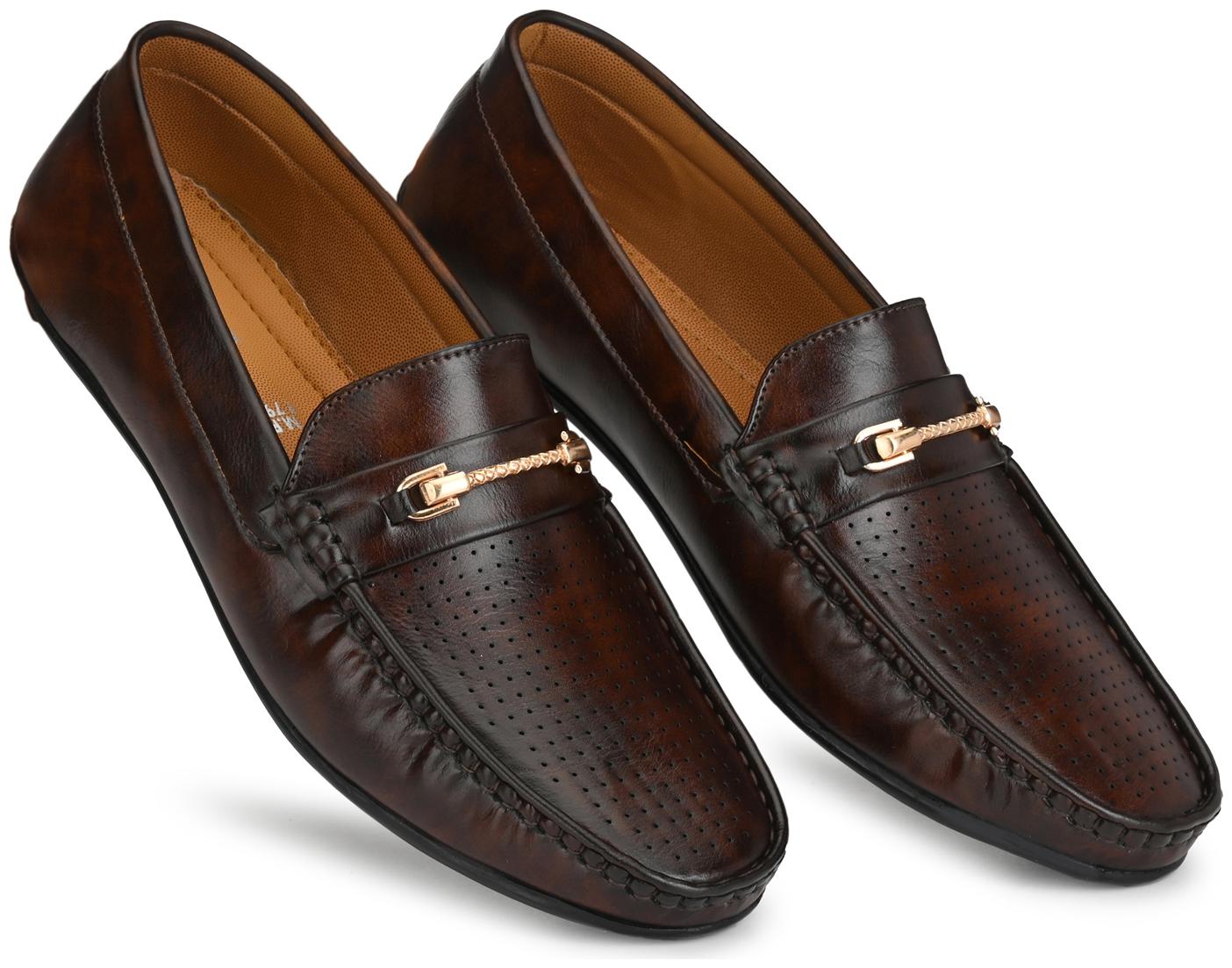 

Prolific Men Brown Slip-On Formal Shoes