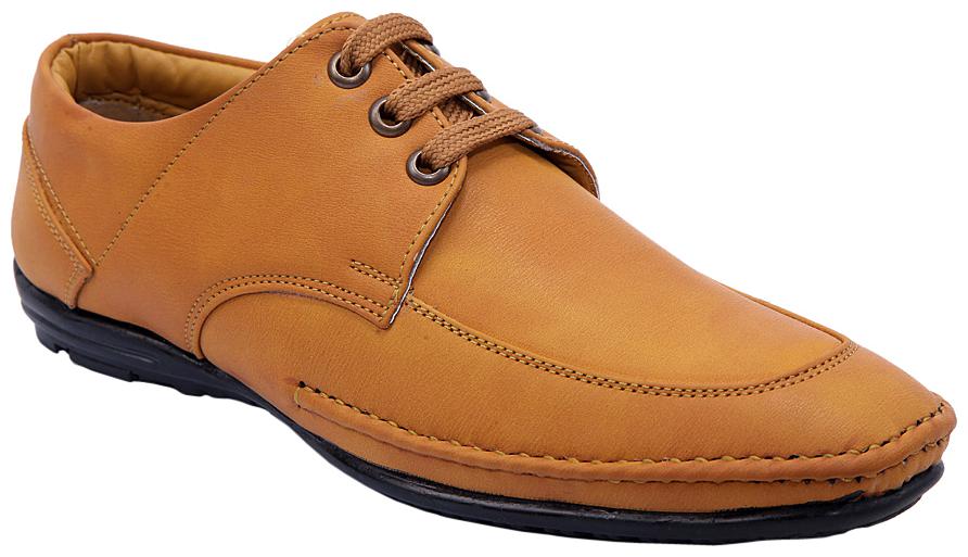 

PS Men Beige Synthetic Leather Lace up Formal Shoe