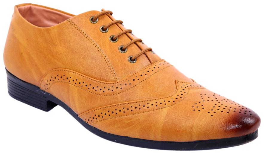 

PS Men Beige Synthetic Lace up Brogue Shoe FORMAL SHEO PARTYWAER