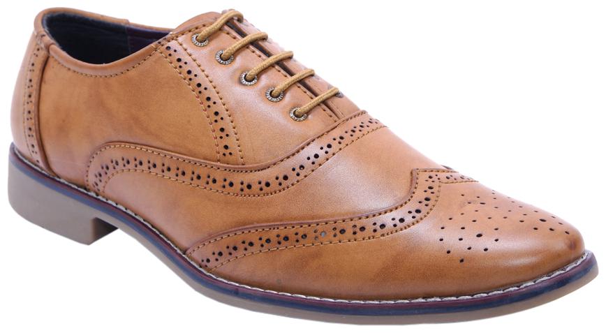 

PS Men Beige Synthetic Lace up Formal Brouge Officewear Wedding