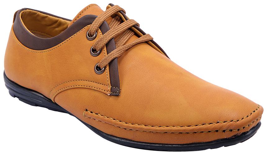 

PS Men Beige Synthetic Leather Lace up Formal Shoe