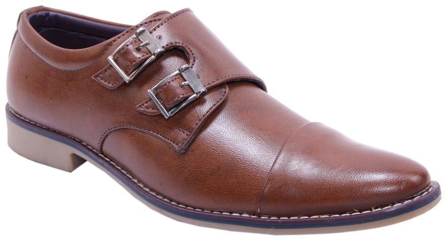 

PS Men Brown Synthetic Slip on Formal Officewear Wedding