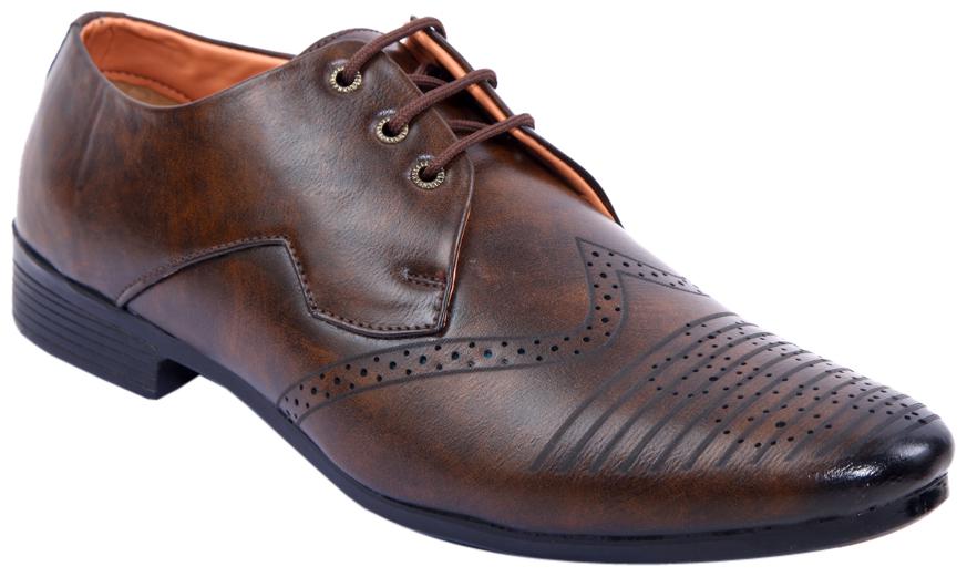 

PS Men Brown Synthetic Lace up FORMAL SHOE OFFICEWEAR PARTYWEAR