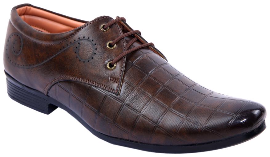 

PS Men Brown Synthetic Lace up FORMAL SHOE OFFICEWEAR PARTYWEAR