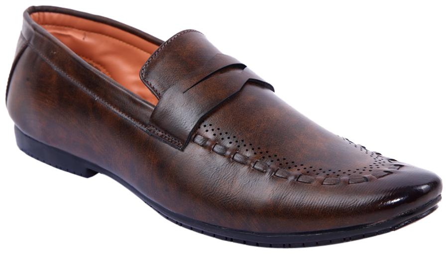 

PS Men Brown Synthetic Slip on FORMAL SHOE OFFICEWEAR PARTYWEAR
