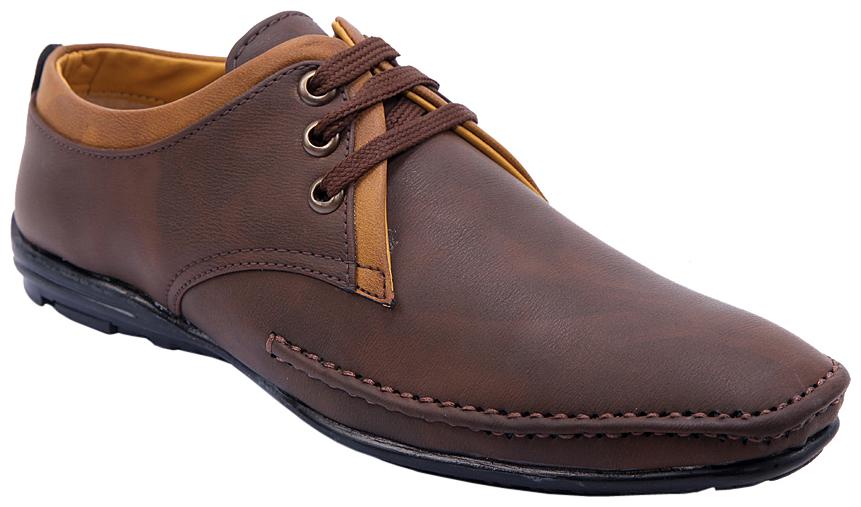 

PS Men Brown Synthetic Leather Lace up Formal Shoe