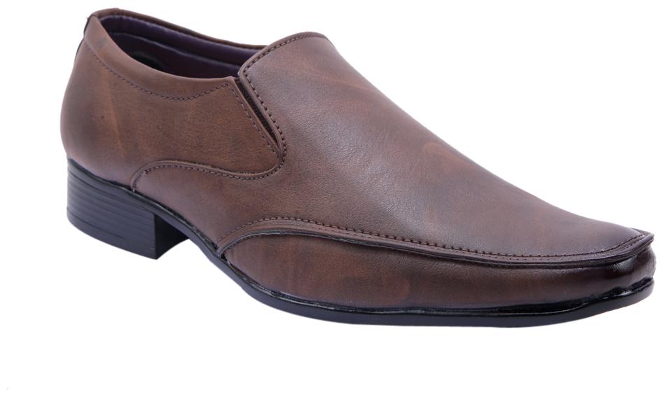 

PS Men Brown Synthetic Slip on Formal Officewear Wedding