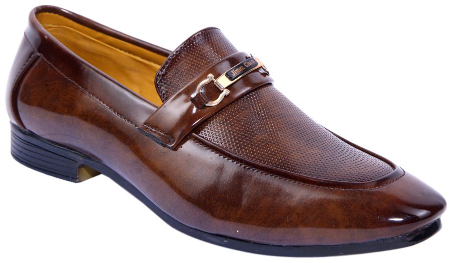 

PS Men Tan Patent Slip on Formal Shoe