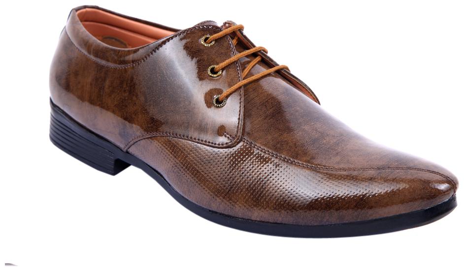 

PS Men Tan Patent Lace up FORMAL SHOE OFFICEWEAR PARTYWEAR