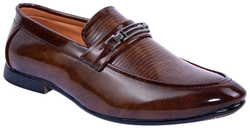

PS Men Tan Patent Slip on Formal Shoe