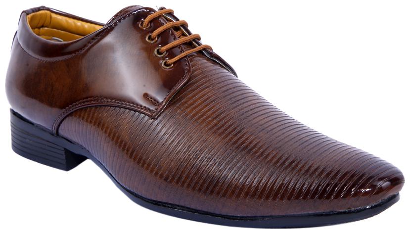 

PS Men Tan Patent Lace up Formal Shoe