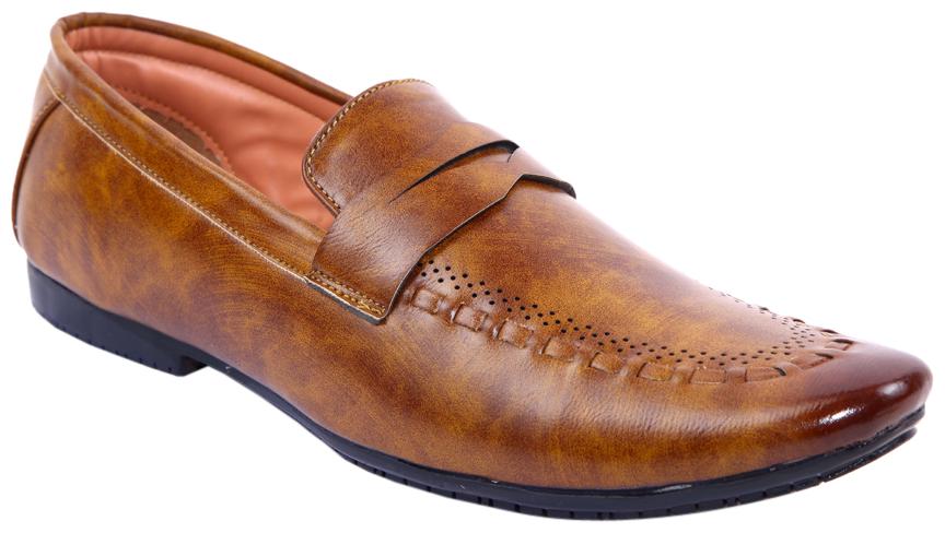 

PS Men Tan Synthetic Slip on FORMAL SHOE OFFICEWEAR PARTYWEAR