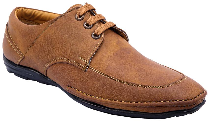 

PS Men Tan Synthetic Leather Lace up Formal Shoe