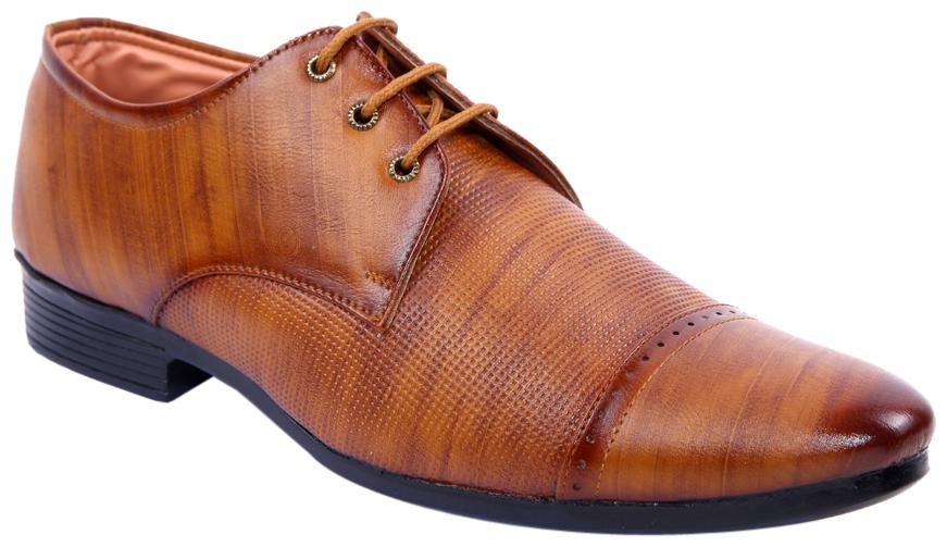 

PS Men Tan Synthetic Lace up FORMAL SHOE OFFICEWEAR PARTYWEAR