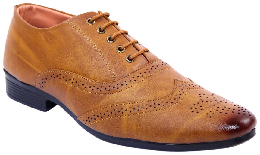 

PS Men Tan Synthetic Lace up Brogue Shoe FORMAL SHEO PARTYWAER