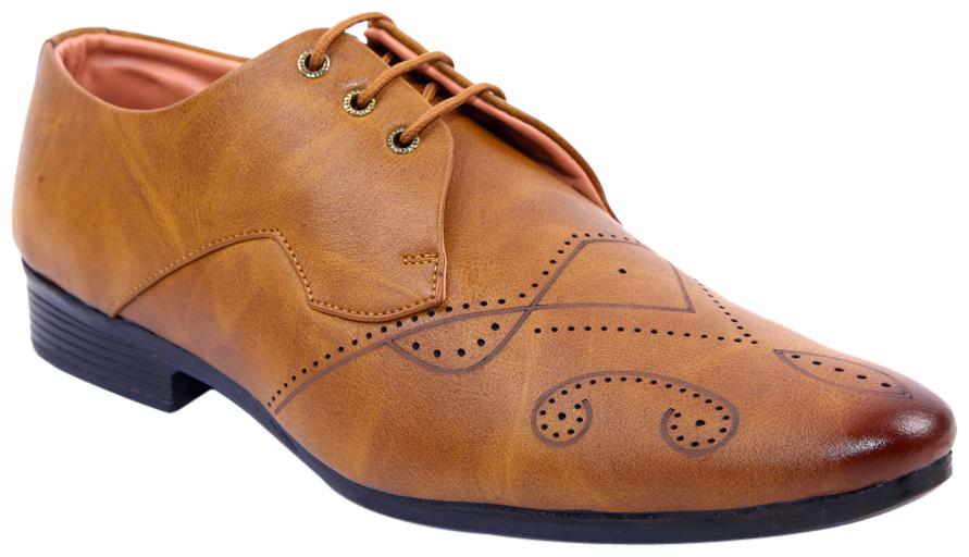 

PS Men Tan Synthetic Lace up FORMAL SHOE OFFICEWEAR PARTYWEAR