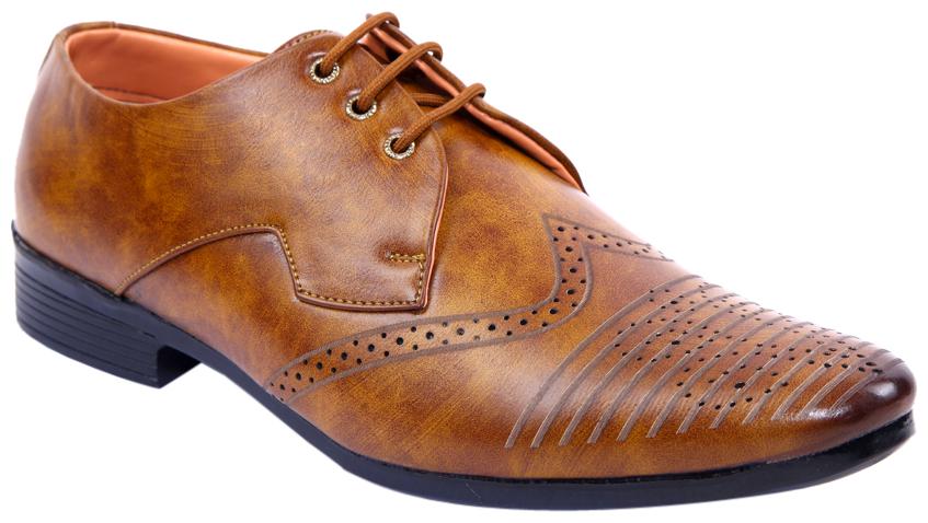 

PS Men Tan Synthetic Lace up FORMAL SHOE OFFICEWEAR PARTYWEAR