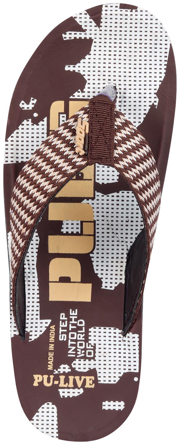 

PU-LIVE Men Tan Flip-Flops - 1 Pair