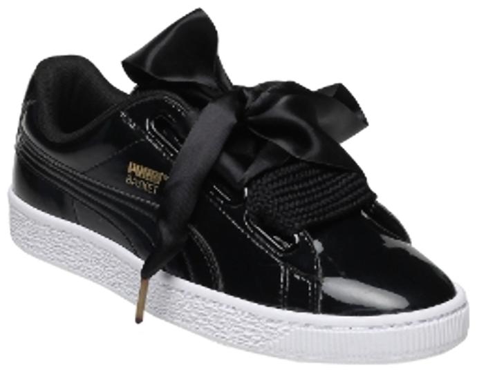 

Puma Women Basket Heart Patent Wn s Walking Shoes ( Black )