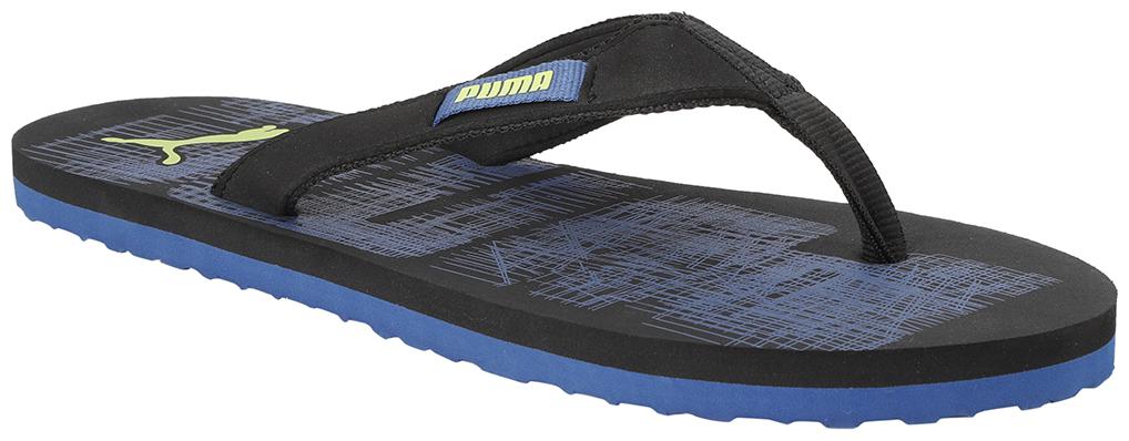 

Puma Men s Contour IDP Black-Galaxy Blue-Limep Black Flipflops