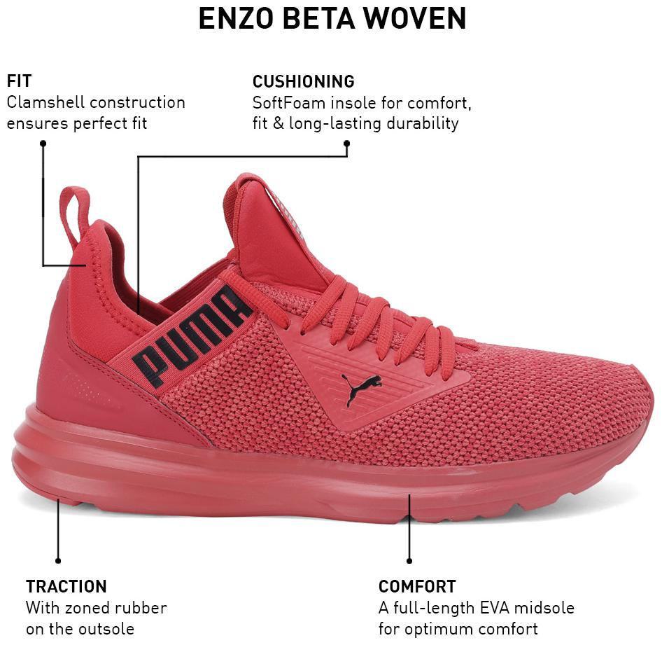 

Puma Men Enzo Beta Woven Running Shoes ( Red )