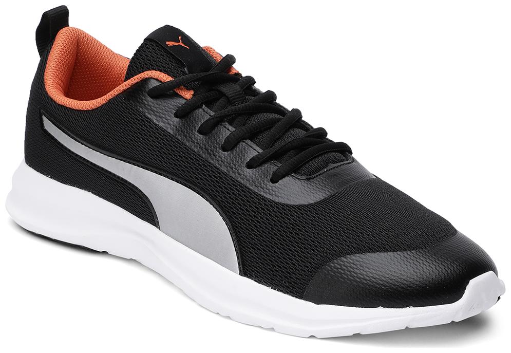 

PUMA Flex EL MU IDP Black-Jaffa Orange Sports Shoes For Men