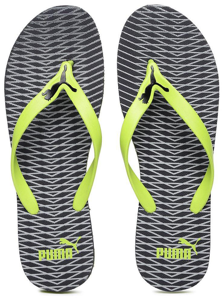 

Puma Men Lime Green Grey Luca Printed Flip-Flops