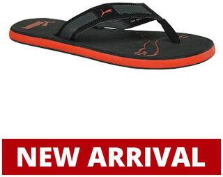 Puma Men's Breeze Ng Dp Puma Black;Dark Shadow and Orange Flip Flops Thong Flipflops