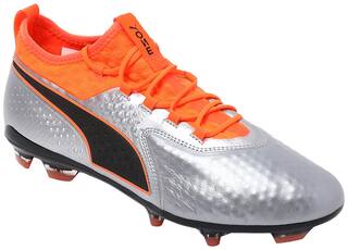 Puma ONE 2 Lth FG Football Shoes For Men (Grey )