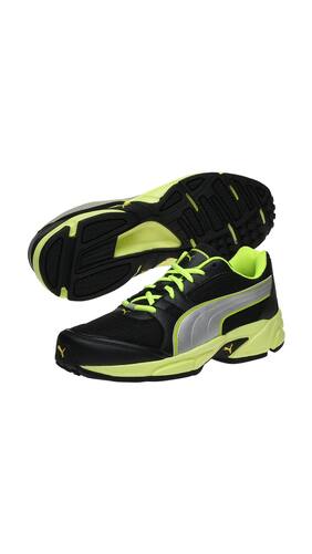Puma Men's Strike Fashion II DP Black and Lime Green Running Shoes