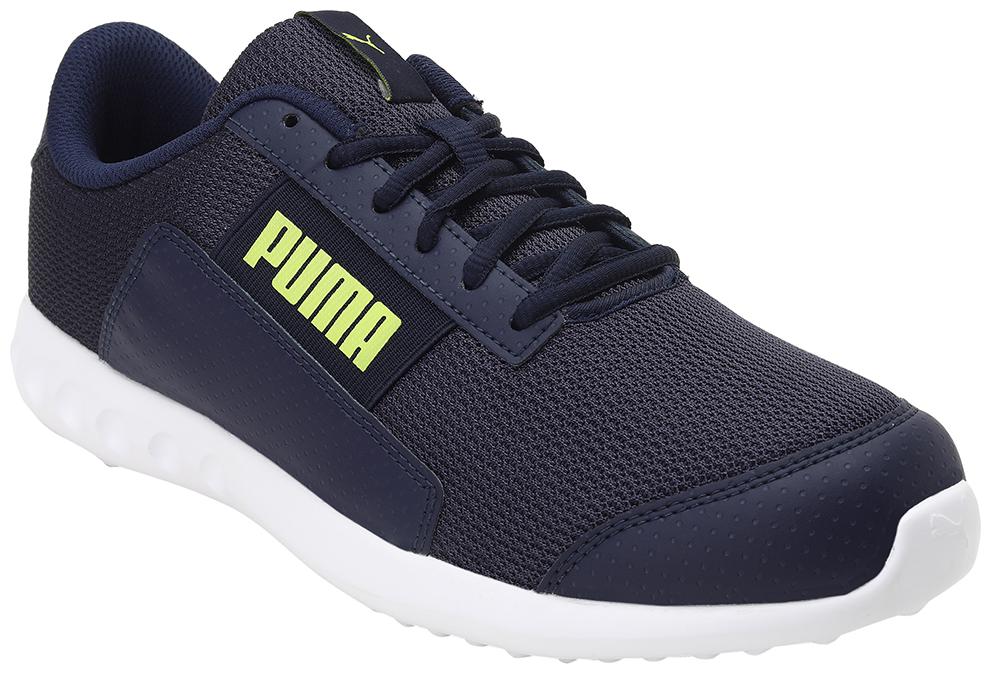 

PUMA Men Textile Fabric Textured Running Shoes Black