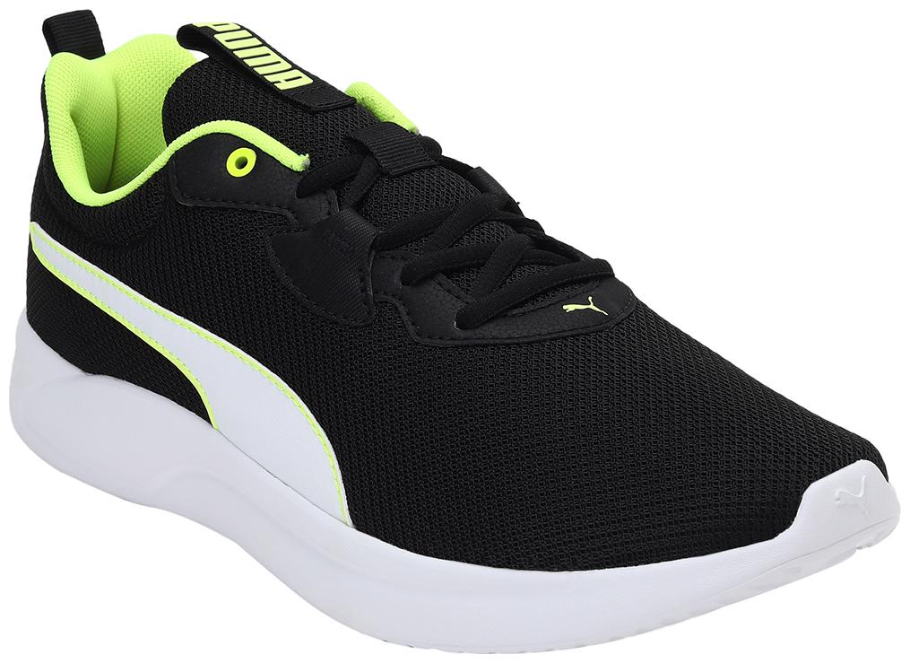 

PUMA Men Textile Fabric Textured Running Shoes Black