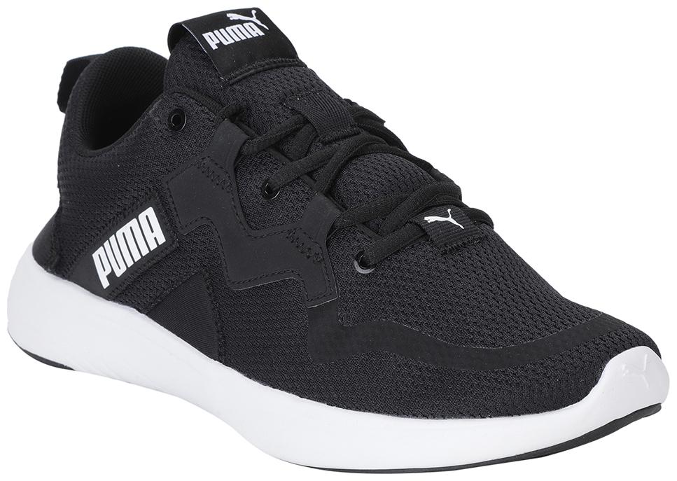 

PUMA Men Textile Fabric Textured Running Shoes Black