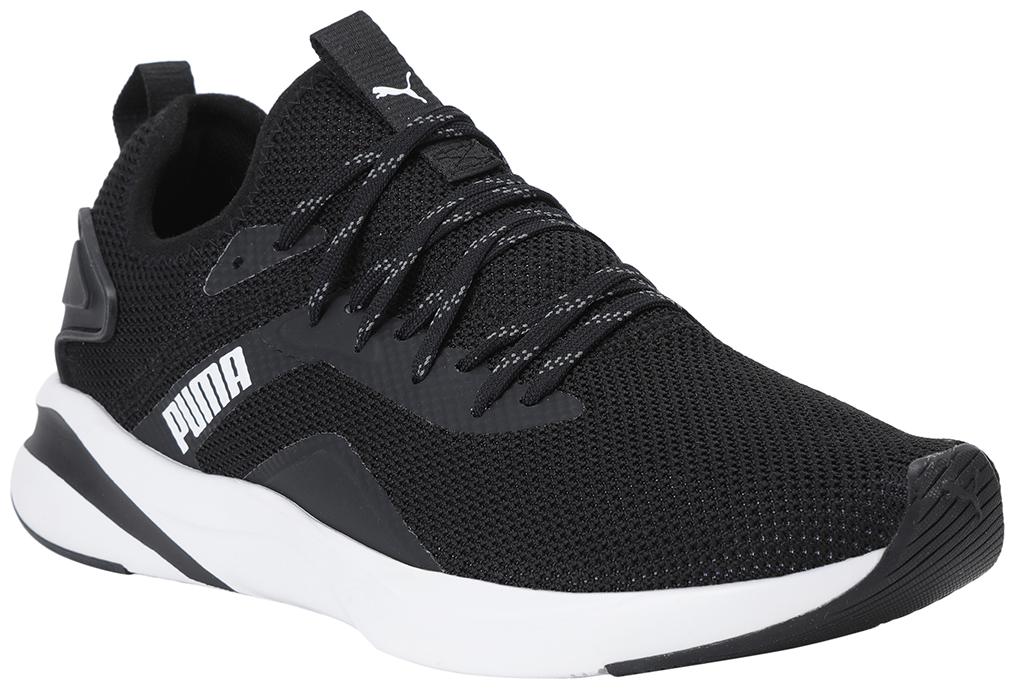 

PUMA Men Textile Fabric Textured Running Shoes Black