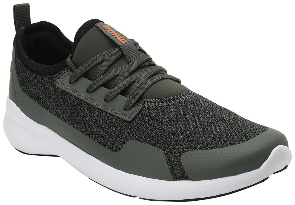 

PUMA Men Textile Fabric Textured Running Shoes Green