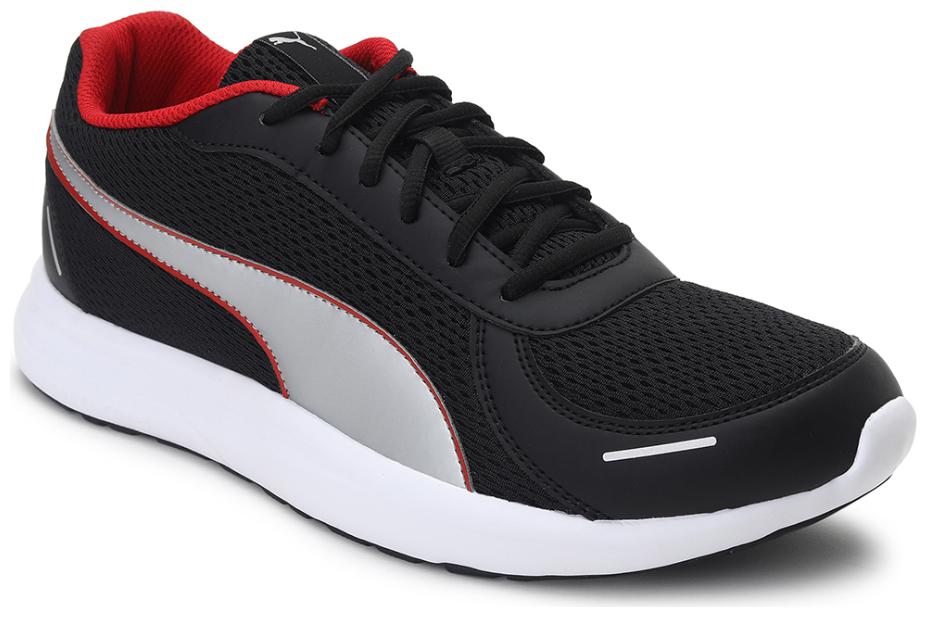 

PUMA Men Textile Fabric Textured Running Shoes Black