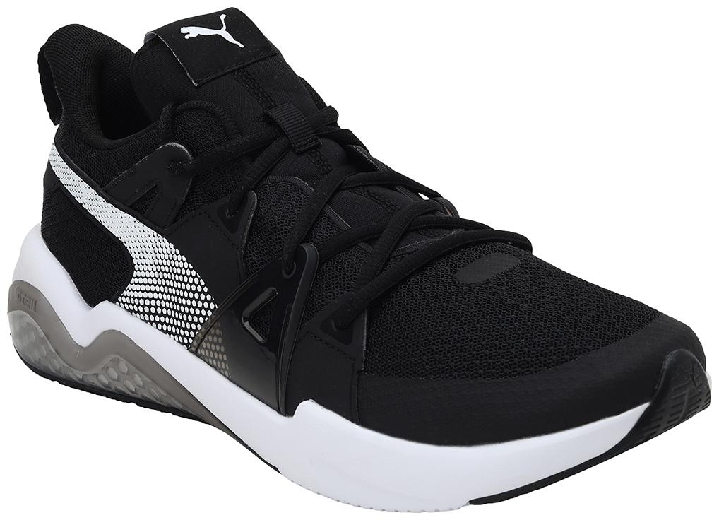 

PUMA Men Textile Fabric Textured Running Shoes Black