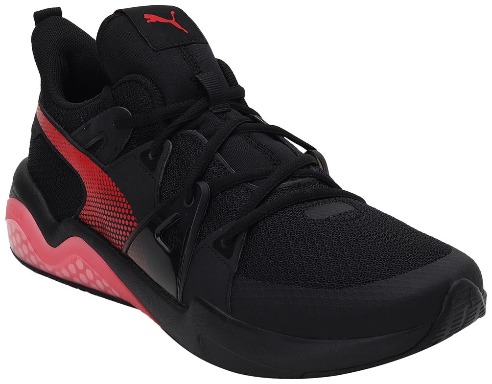 

PUMA Men Textile Fabric Textured Running Shoes Black
