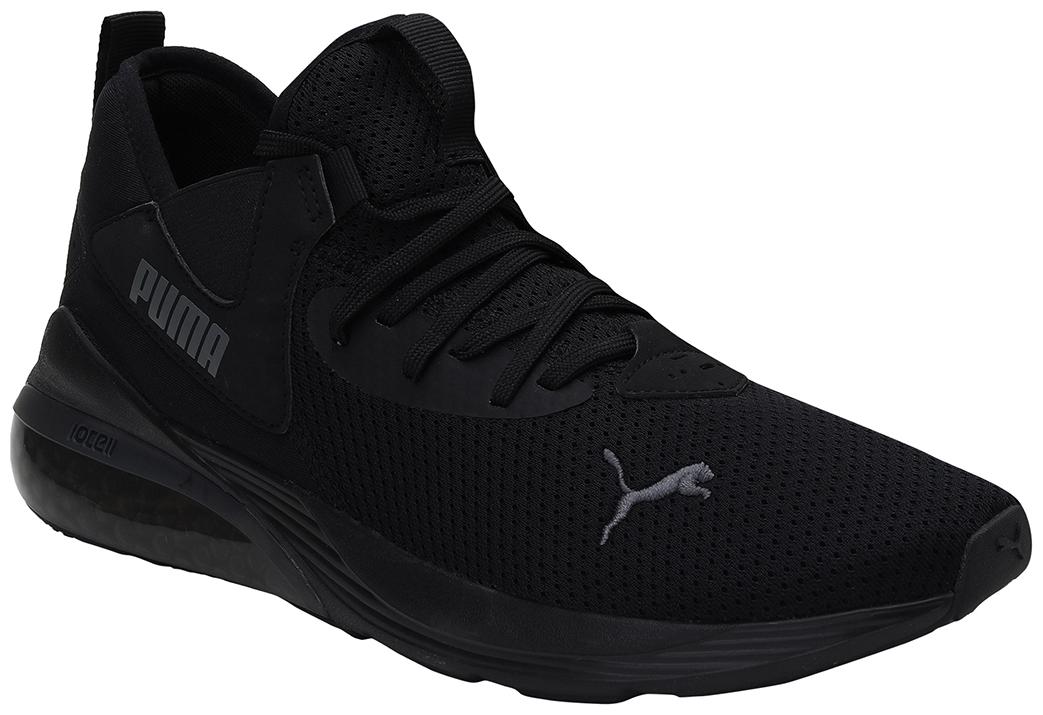 

PUMA Men Textile Fabric Textured Running Shoes Black