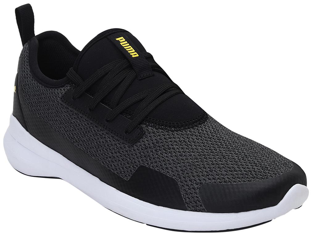 

PUMA Men Textile Fabric Textured Running Shoes Black